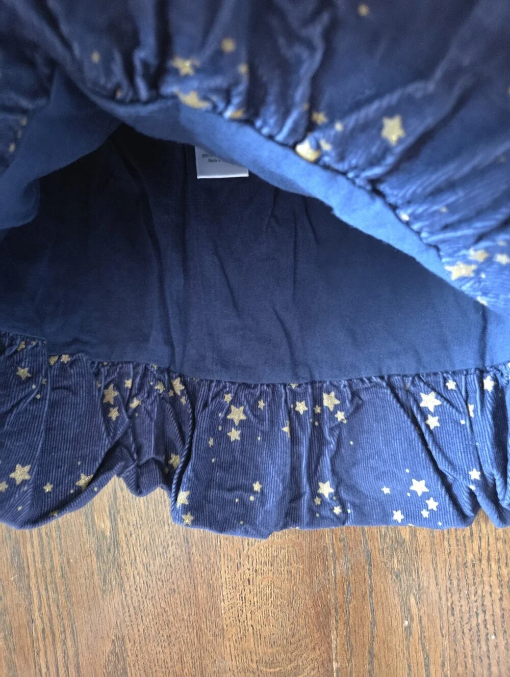 Gymboree Girls 5 Blue/Gold Stars Corduroy Bubble Skirt